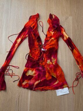 Rat & Boa Dali Dress - Orange Abstract Floral